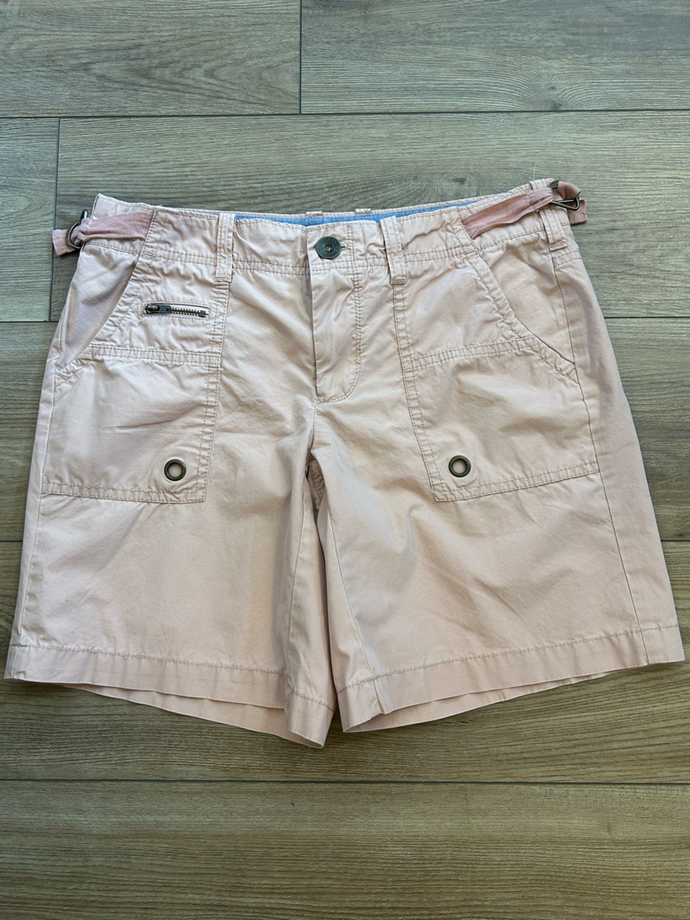 Banana Republic Dusty Peach Chino Cargo Shorts Size 2 Cotton Casual Summer